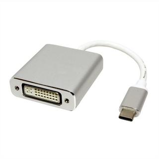 Roline  ROLINE 12.03.3205 cavo e adattatore video 0,1 m USB tipo-C DVI-D Argento, Bianco 