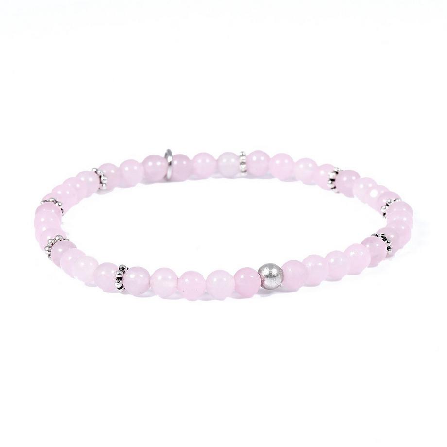 Esea  Armband mit Rosenquarz & 925 Silber
