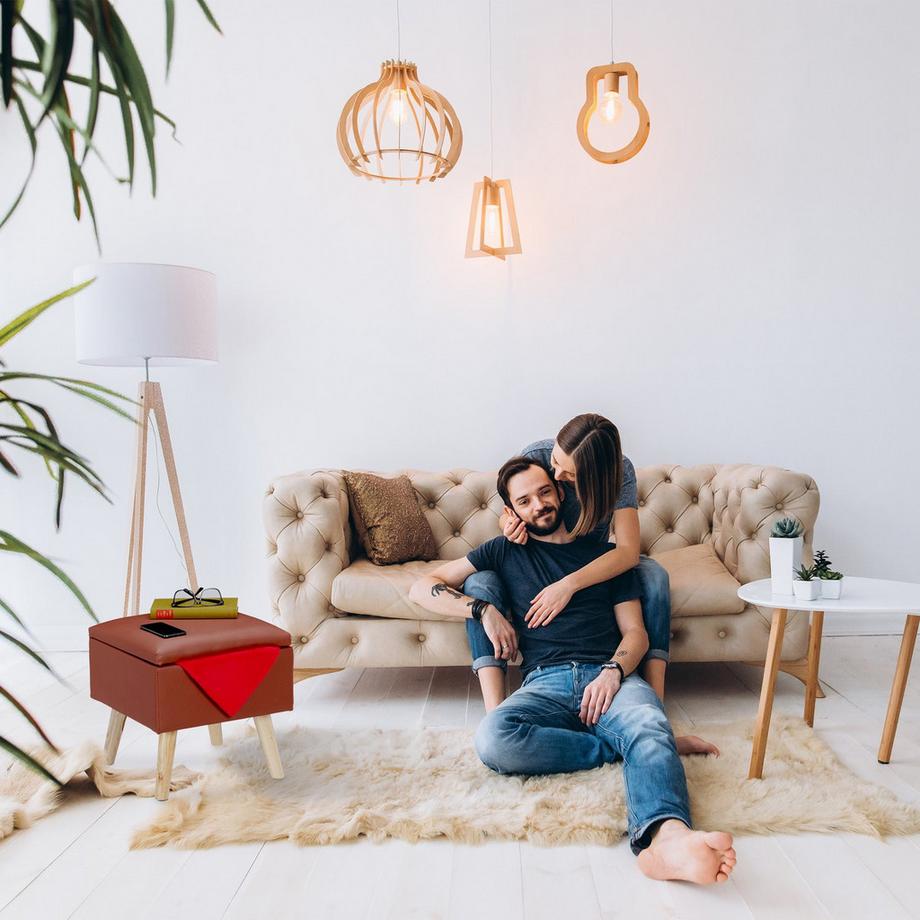 B2X Hocker mit Stauraum Kunstleder  