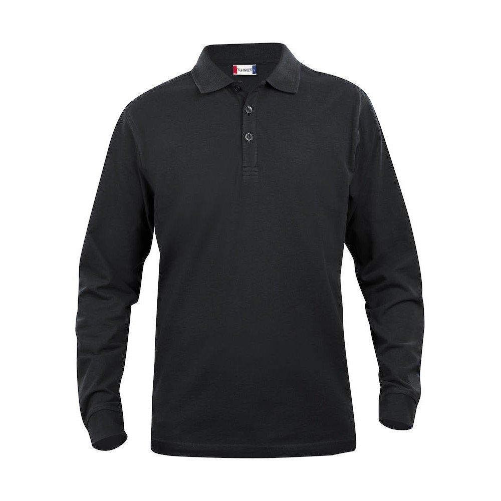 Image of Classic Lincoln Poloshirt Langärmlig Herren Schwarz 5XL