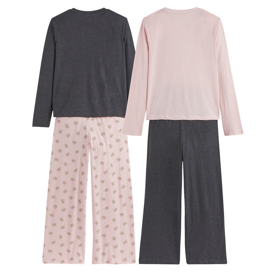 La Redoute Collections  2er-Pack Baumwoll-Pyjamas mit Bär und Messageprint 