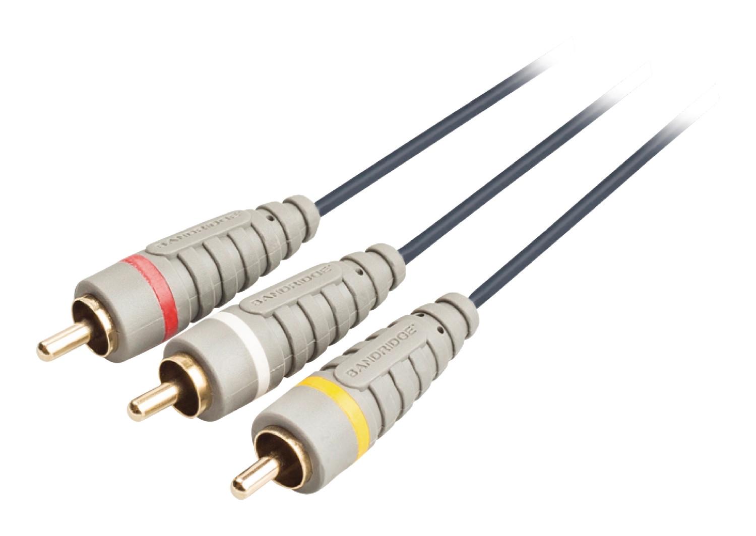 Image of Composite Video Kabel 3x RCA Stecker - 3x RCA Stecker 10.0 m Blau