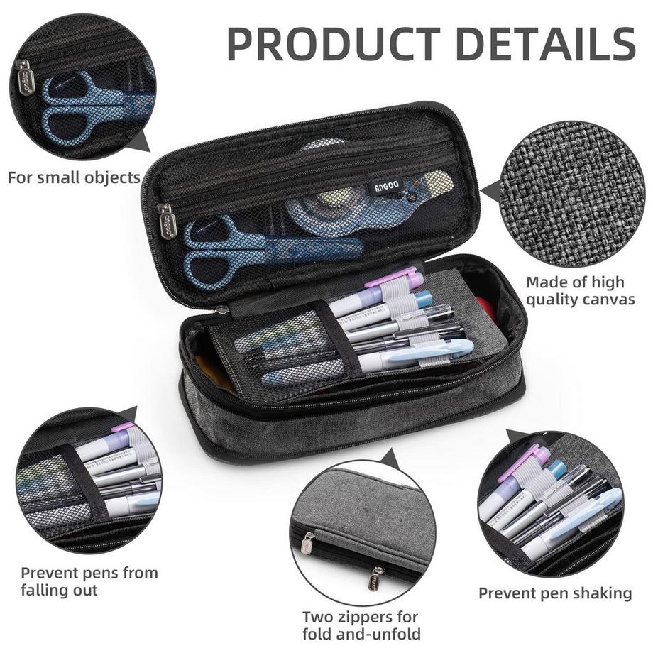 Only-bags.store Trousse à crayons, Trousse à crayons de grande capacité, Trousse à crayons durable, Trousse à crayons à fermeture éclair  