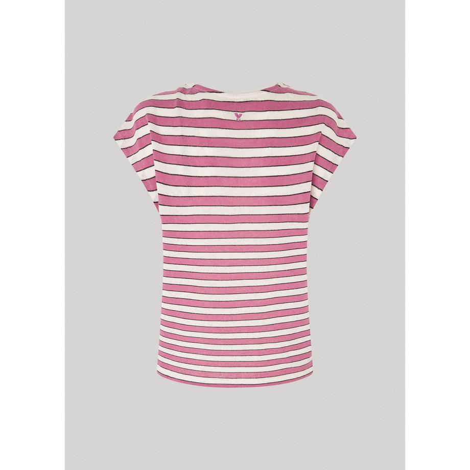 Pepe Jeans London Khloe Gestreiftes Ärmelloses V-Ausschnitt T-Shirt  