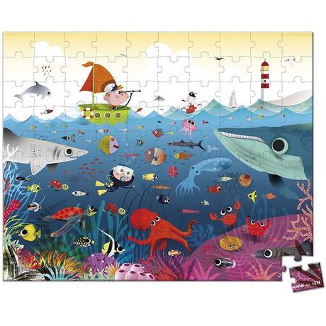 Janod  Valisette Puzzle ‘Le Monde Sous-Marin’ 100 pièces 