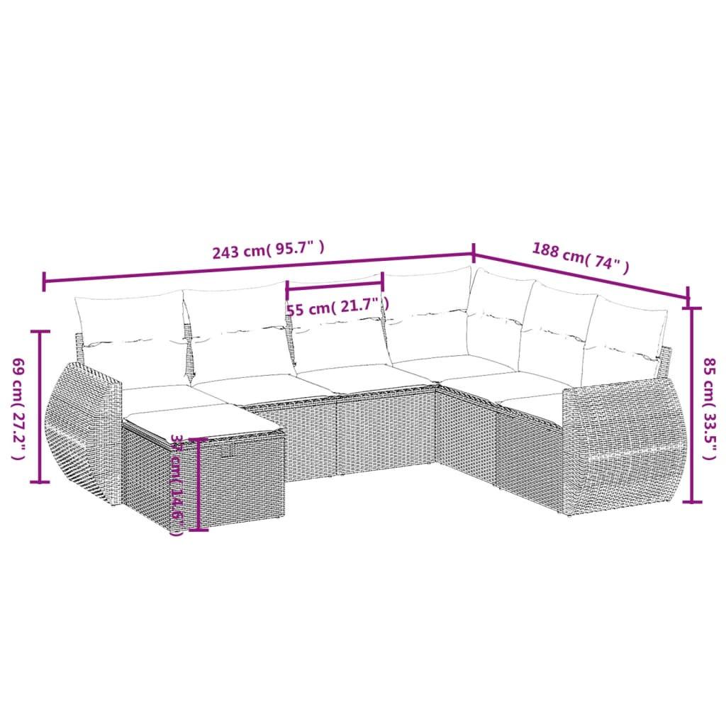 VidaXL Ensemble de canapés de jardin rotin synthétique  