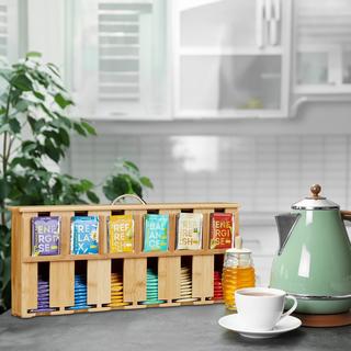 Northix Spender für Teebeutel aus Bambus mit 6 Fächern  