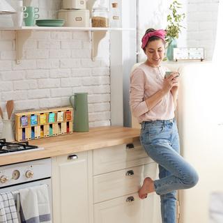 Northix Spender für Teebeutel aus Bambus mit 6 Fächern  