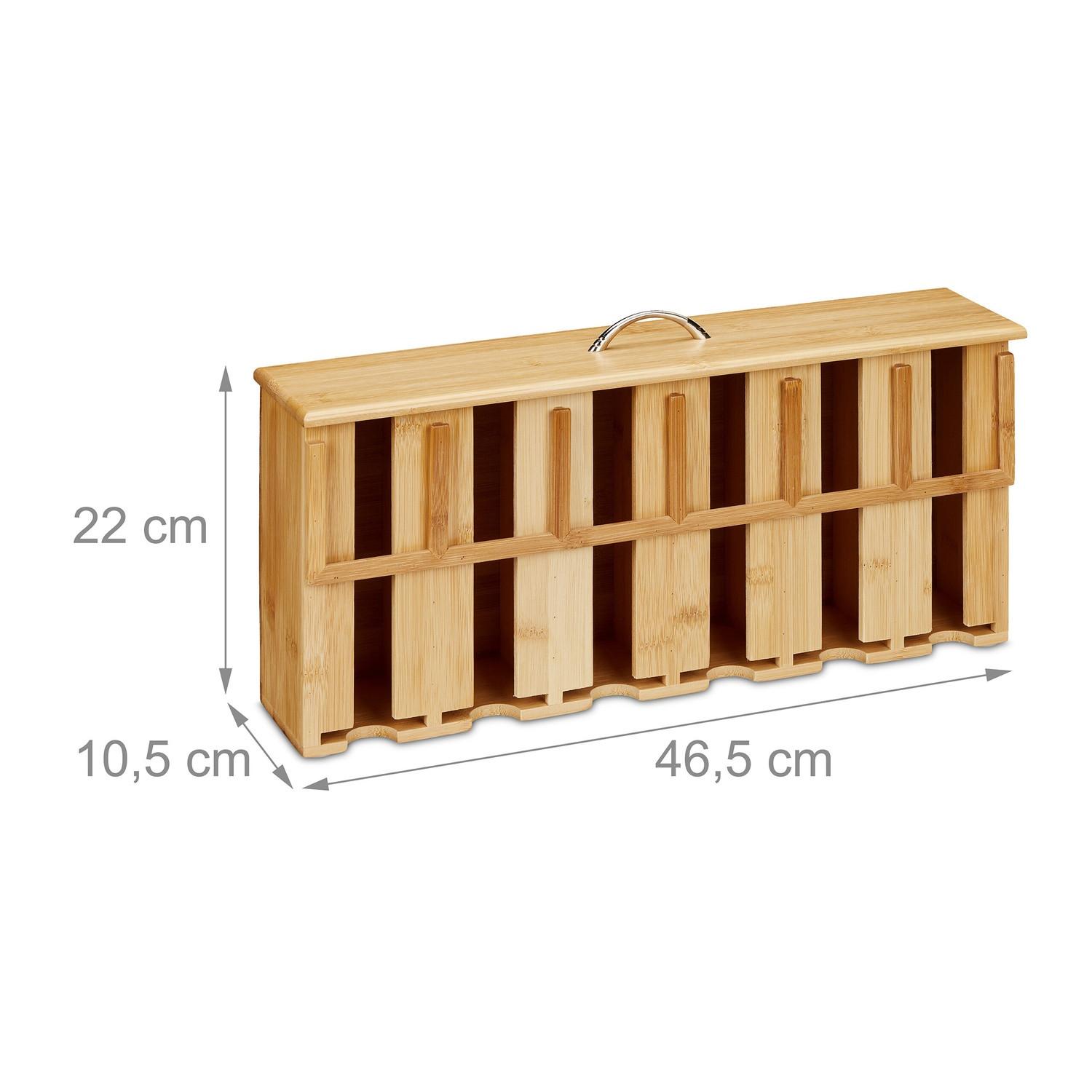 Northix Spender für Teebeutel aus Bambus mit 6 Fächern  