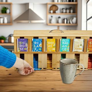 Northix Spender für Teebeutel aus Bambus mit 6 Fächern  