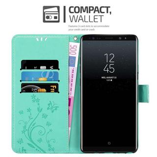 Cadorabo  Housse compatible avec Samsung Galaxy NOTE 8 - Coque de protection au design floral avec fermeture magnétique, fonction de support et emplacements pour cartes 