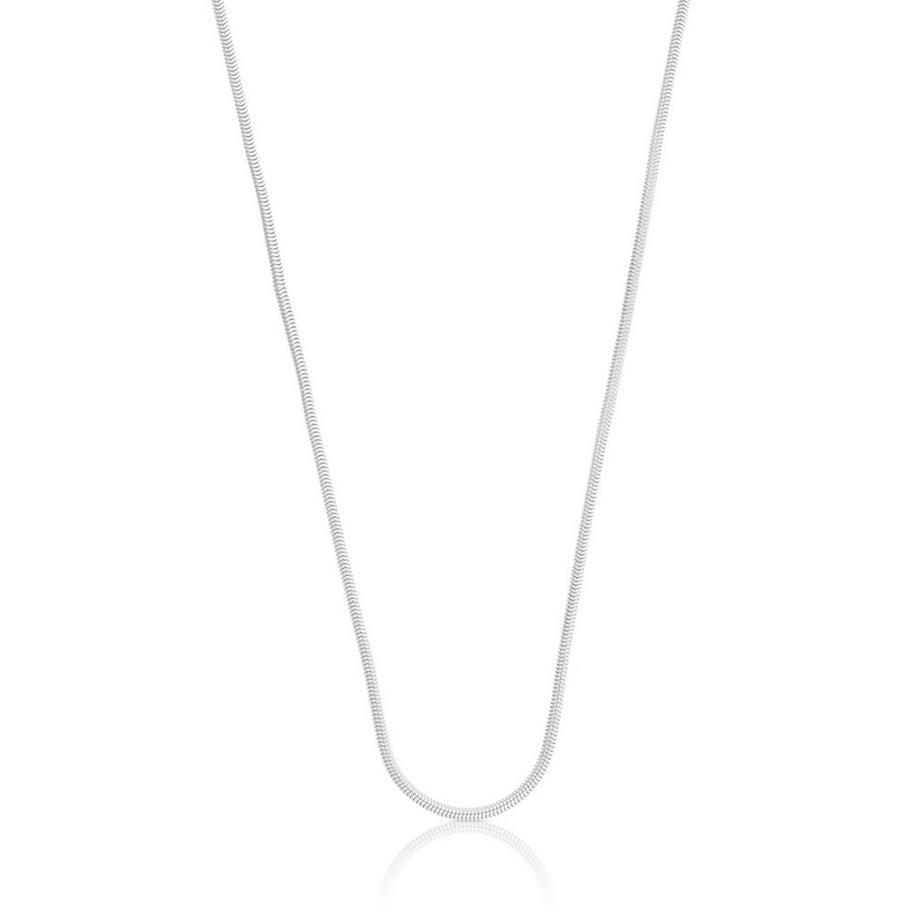 Collier serpent or blanc 750, 1.3mm, 45cm