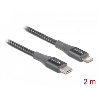 DeLock  86632 USB Kabel 2 m USB 2.0 USB A Lightning Grau 