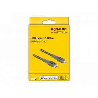 DeLock  86632 USB Kabel 2 m USB 2.0 USB A Lightning Grau 