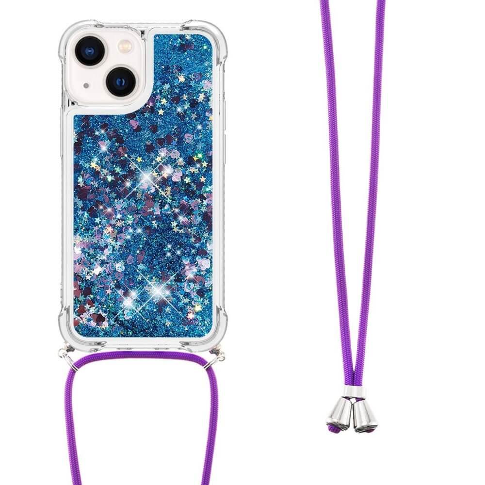 Cover-Discount  iPhone 15 Plus - Coque paillettes avec bandoulière 