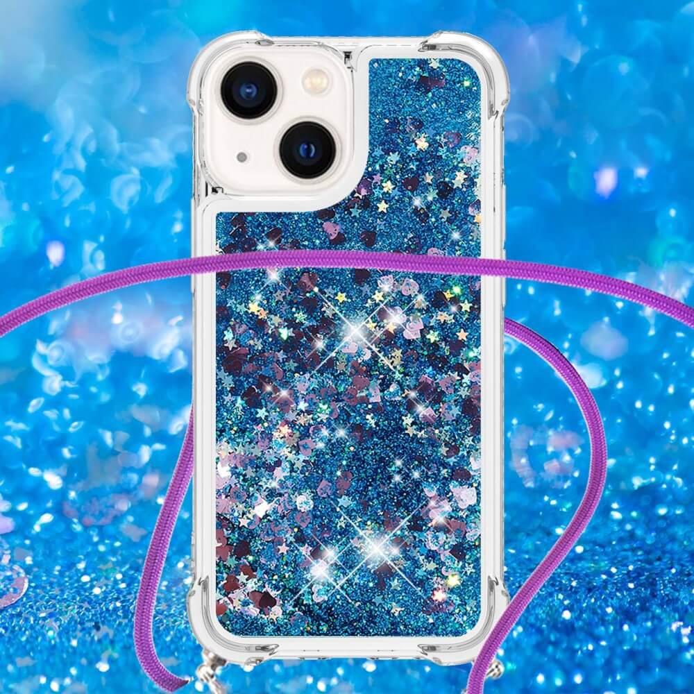 Cover-Discount  iPhone 15 Plus - Coque paillettes avec bandoulière 