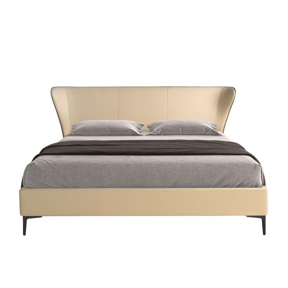 ANGEL CERDA Letto in similpelle crema  