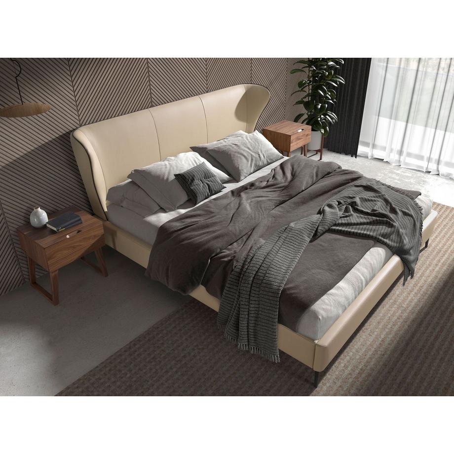 ANGEL CERDA Letto in similpelle crema  