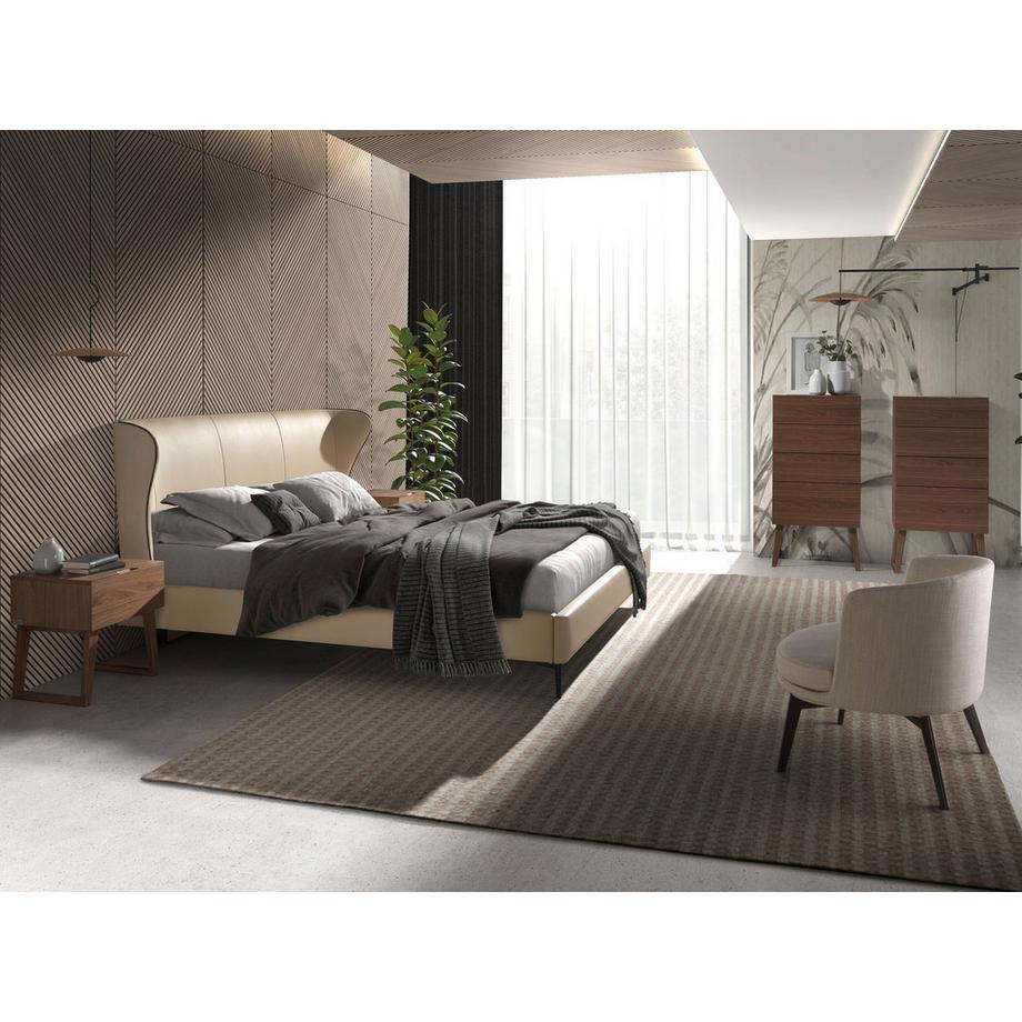 ANGEL CERDA Letto in similpelle crema  