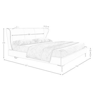 ANGEL CERDA Letto in similpelle crema  