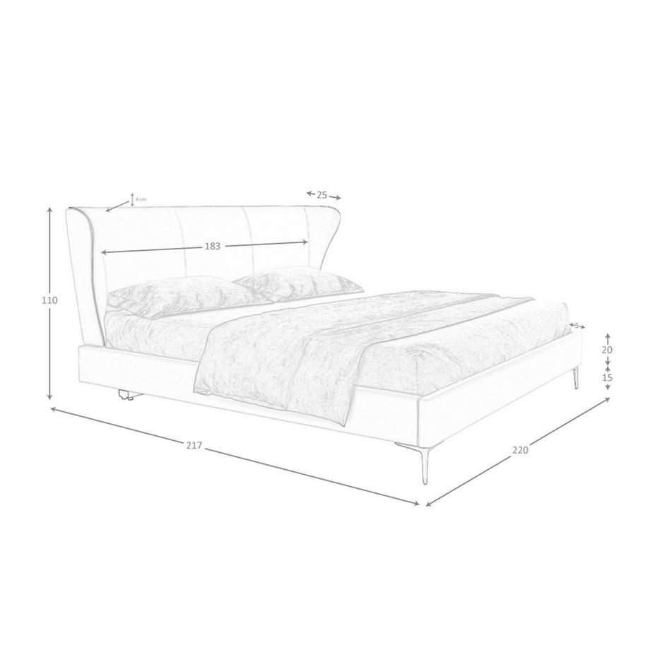 ANGEL CERDA Letto in similpelle crema  