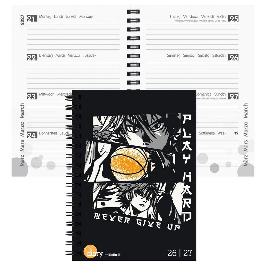 Agenda scolaire mydiary Wire-O 3½ jours par page, Anime