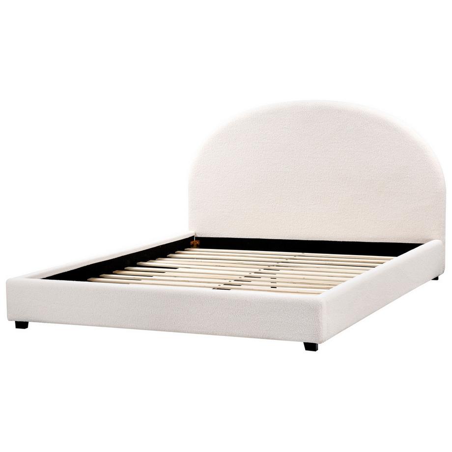 Beliani Lit avec sommier en Bouclé Rétro VAUCLUSE  