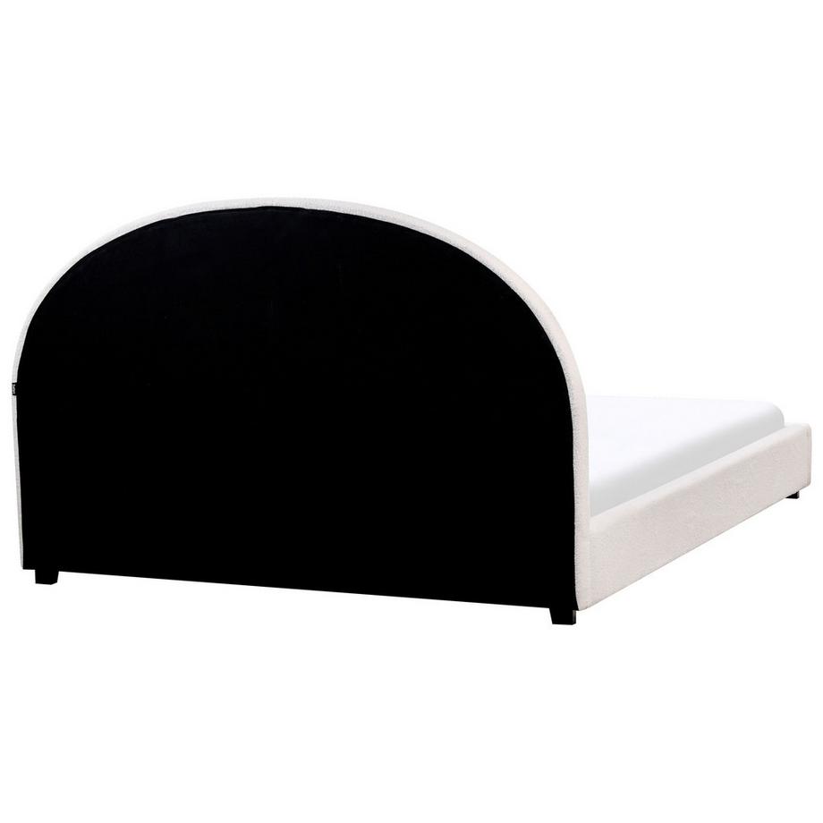 Beliani Lit avec sommier en Bouclé Rétro VAUCLUSE  