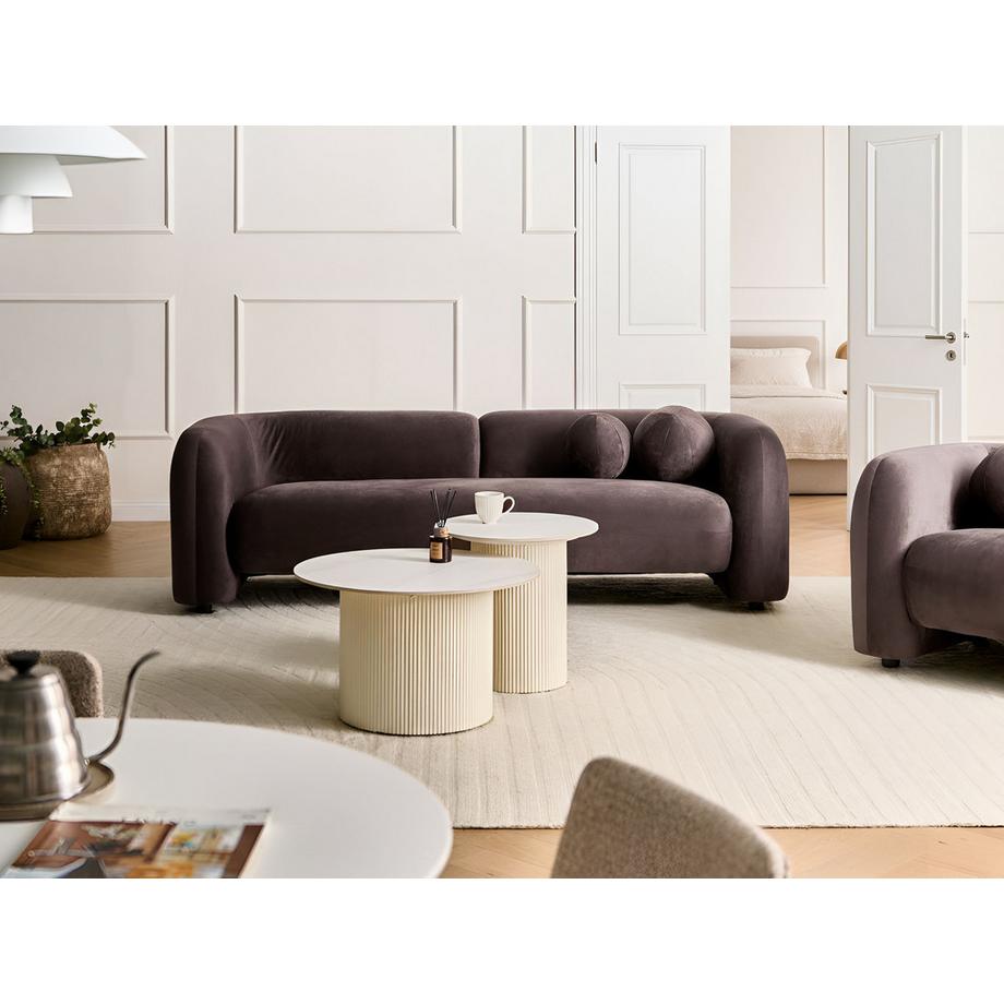 Beliani 3 Sitzer Sofa aus Samtstoff  LEIREN  