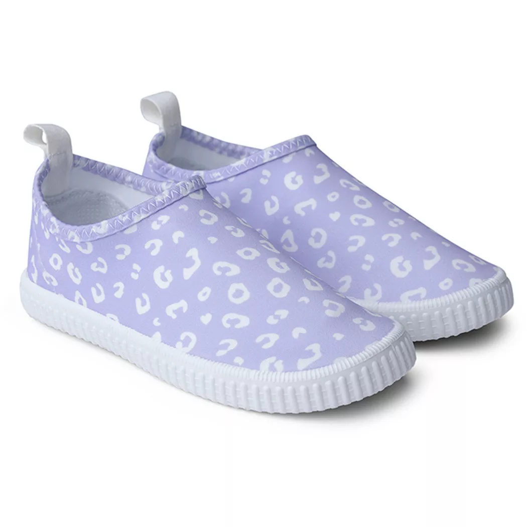 Swim Essentials - Badeschuhe Lila Leopard, One Size, Multicolor