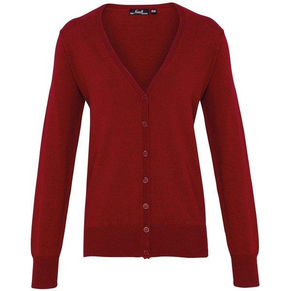 Image of Strickweste Mit Knopfleiste Unisex Weinrot 48