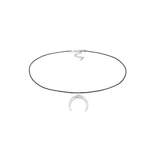 Elli  Collier Choker Nylon Halbmond Sichel 925 Silber 