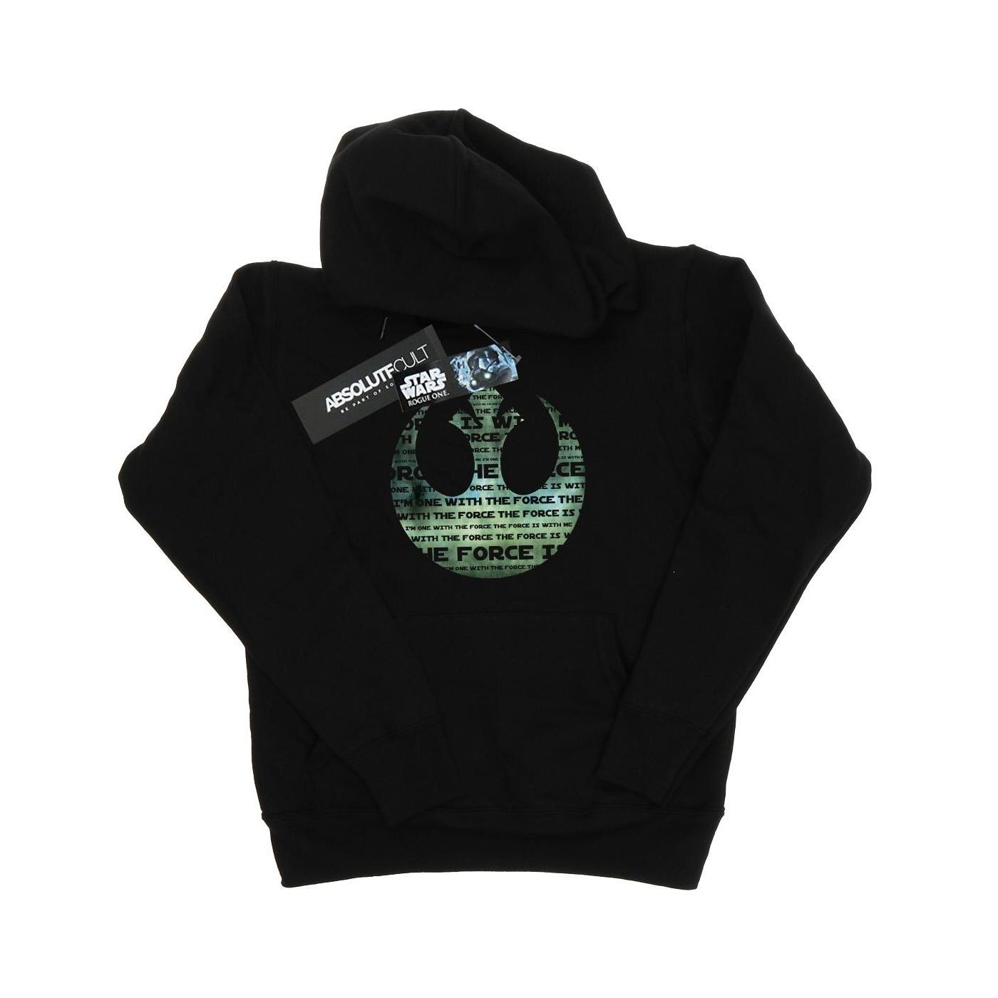 Image of Rogue One I'm One With The Force Alliance Emblem Green Kapuzenpullover Damen Schwarz M
