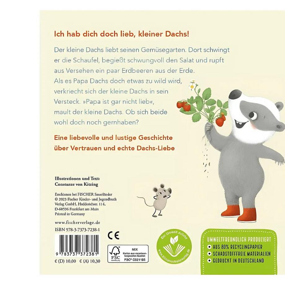 'Ich hab dich lieb', sagt der kleine Dachs Kitzing, Constanze von Gebundene Ausgabe 