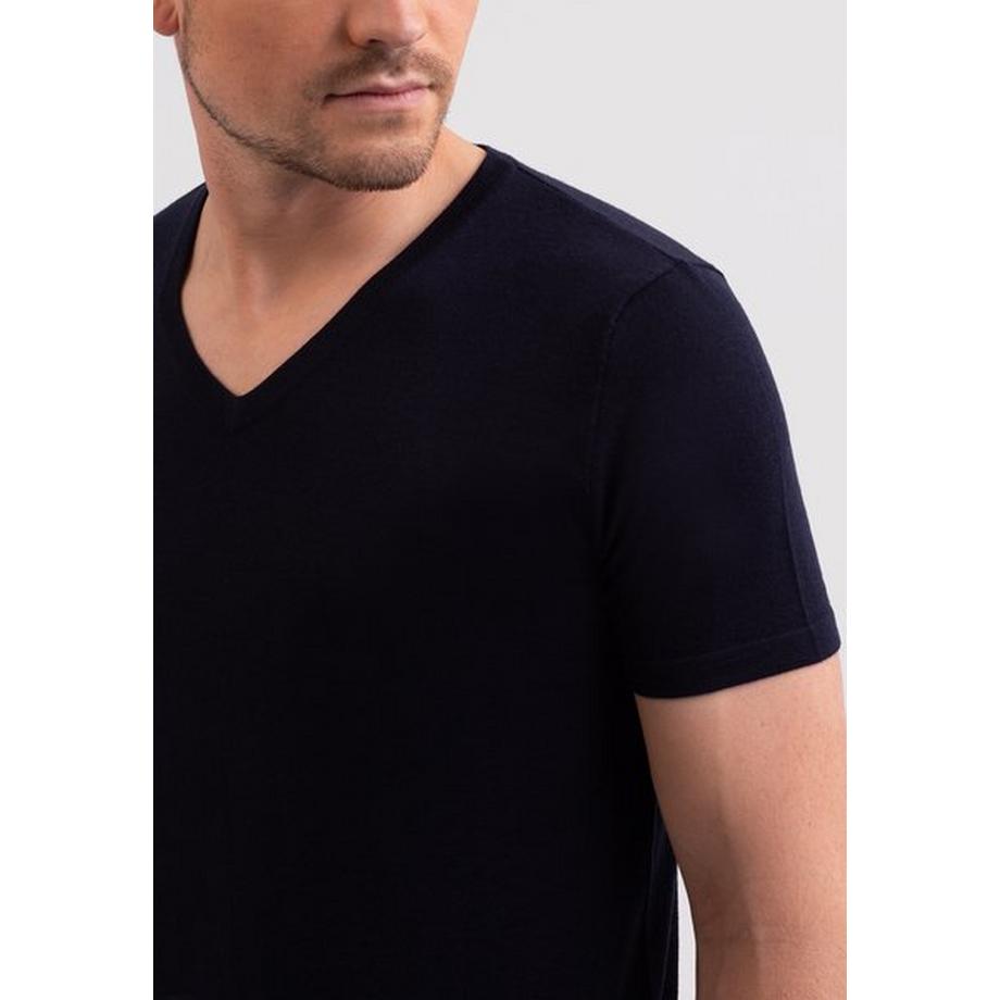 CASH-MERE.CH T-Shirt Col V Manches Courtes  