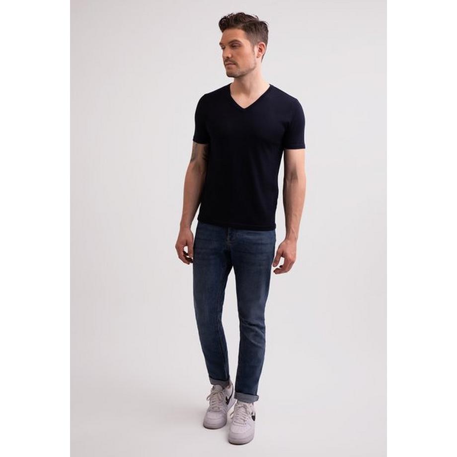CASH-MERE.CH T-Shirt Col V Manches Courtes  