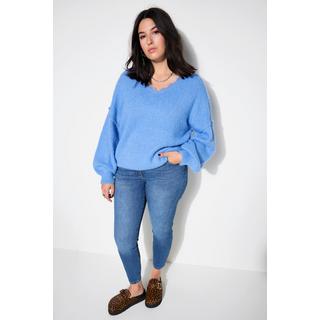 Studio Untold  Pullover, V-Ausschnitt mit Spitze, weiter Langarm 