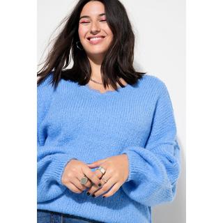 Studio Untold  Pullover, V-Ausschnitt mit Spitze, weiter Langarm 