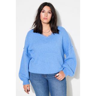 Studio Untold  Pullover, V-Ausschnitt mit Spitze, weiter Langarm 