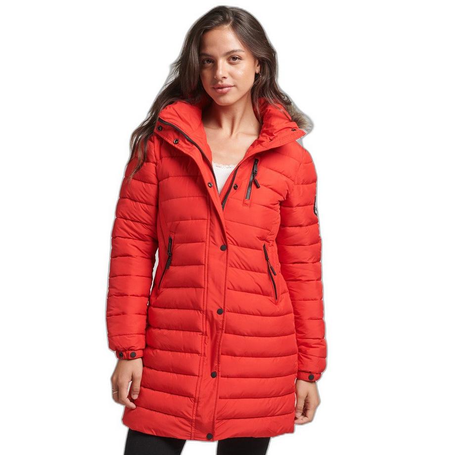 Superdry Piumino medio con cappuccio e pelliccia sintetica  