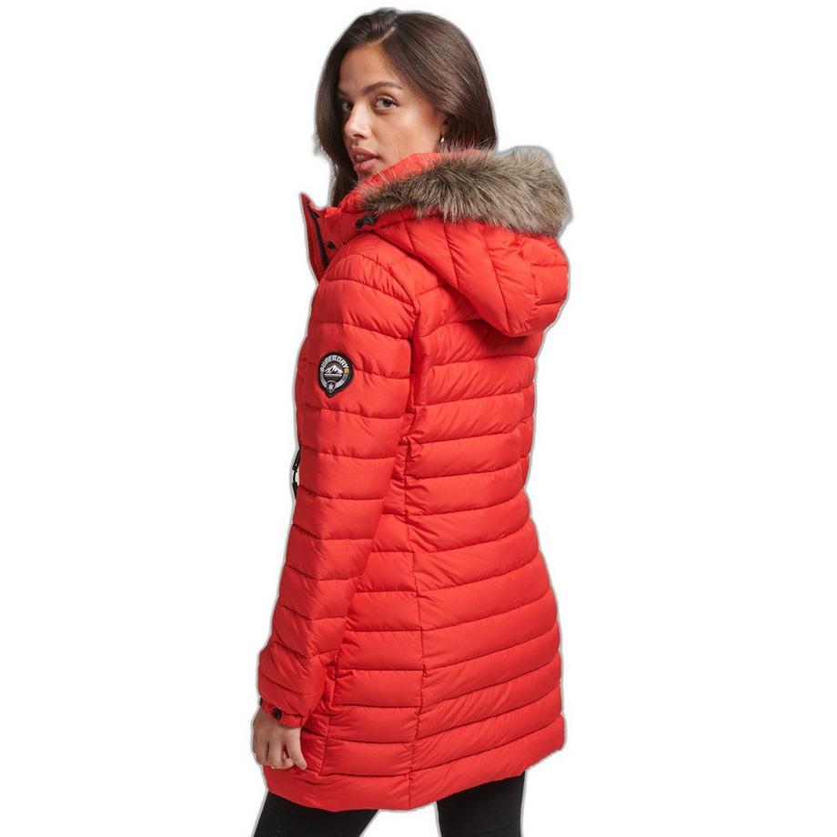 Superdry Piumino medio con cappuccio e pelliccia sintetica  