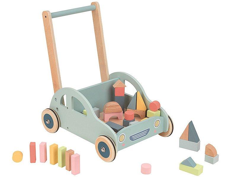 Spielba Holzspielwaren  Baby Walker Auto mit Bauklötze 