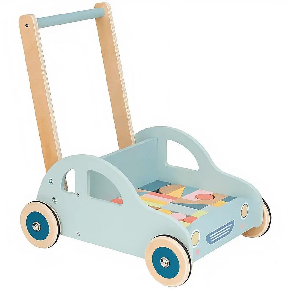 Spielba Holzspielwaren  Baby Walker Auto mit Bauklötze 