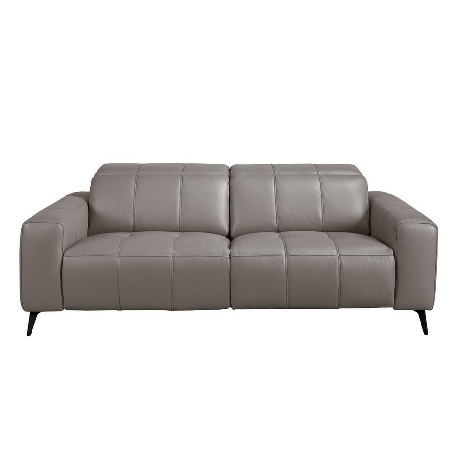 ANGEL CERDA Divano relax a 3 posti in pelle grigia  