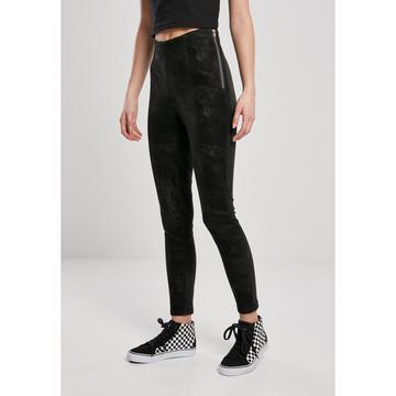pantaloni da washed faux leather