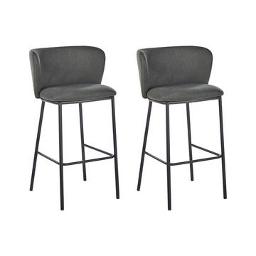 Lot de 2 chaises de bar en Polyester Moderne MINA