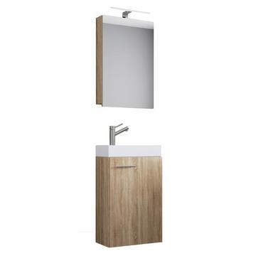 3-tlg Badmöbel Set Gäste WC Gästebad Waschplatz Waschtisch klein schmal Slito SC