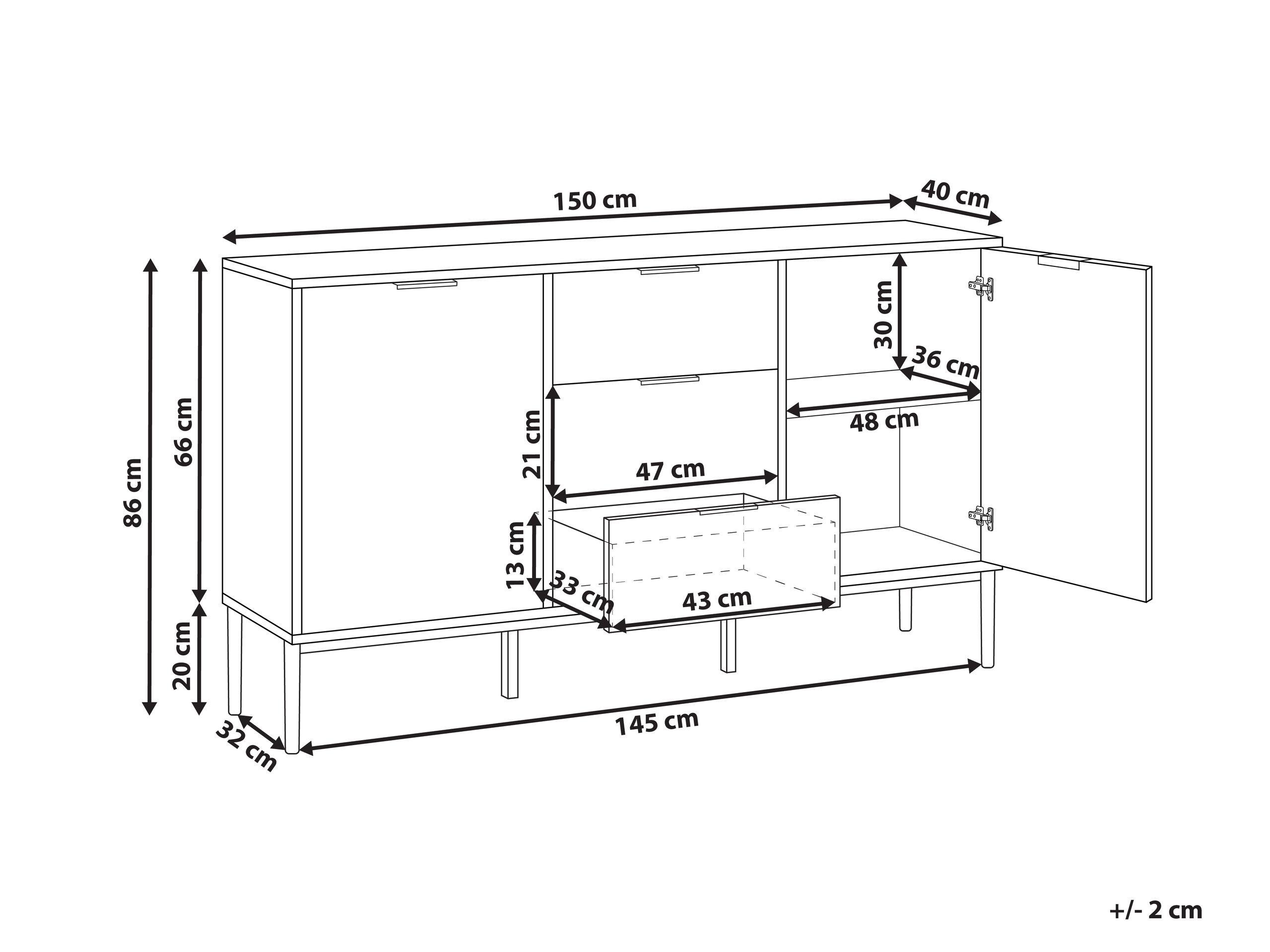 Beliani Commode 2 portes en MDF Moderne LEDUC  