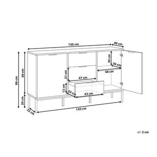 Beliani Commode 2 portes en MDF Moderne LEDUC  