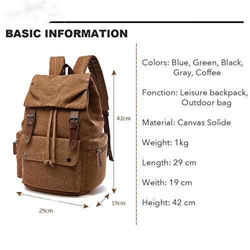 Only-bags.store Canvas Vintage Laptop-Rucksack, Rucksack für Wandern, Reisen, geräumige Tasche  